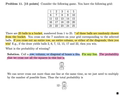 bingo probability formula